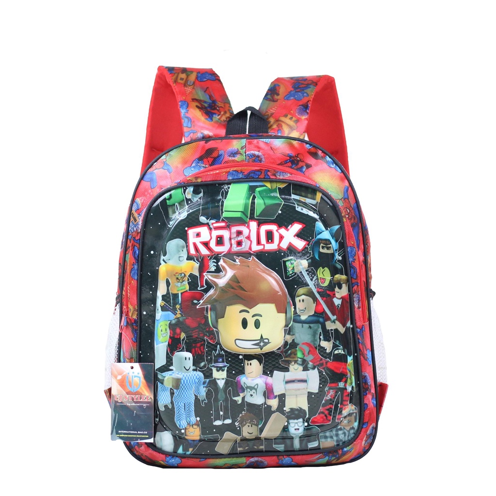 Tas Anak Lampu LED Roblox Merah Backpack Cowok Paud TK Free Saku Kanan Kiri Bahan Kuat Awet Harga Termurah Terlaris