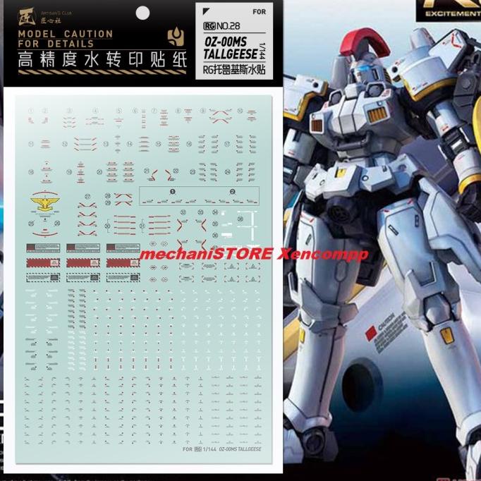 Water Decal Rg Tallgeese Gundam Rg028 By Artisan Club