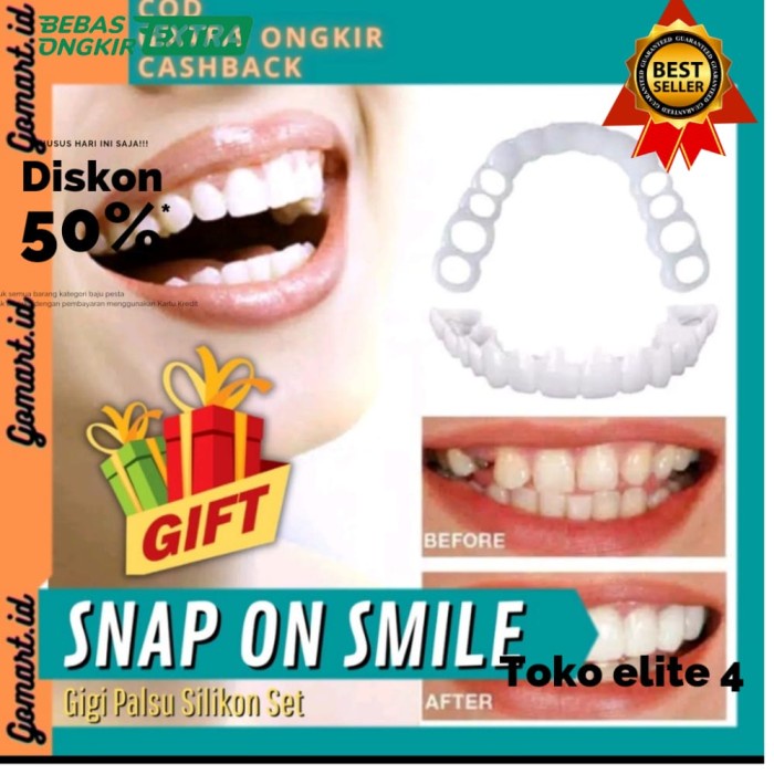 SIAP COD Gigi Palsu Snap On Smile 100% ORIGINAL Authentic Gigi Palsu Atas Bawah - atas bawah