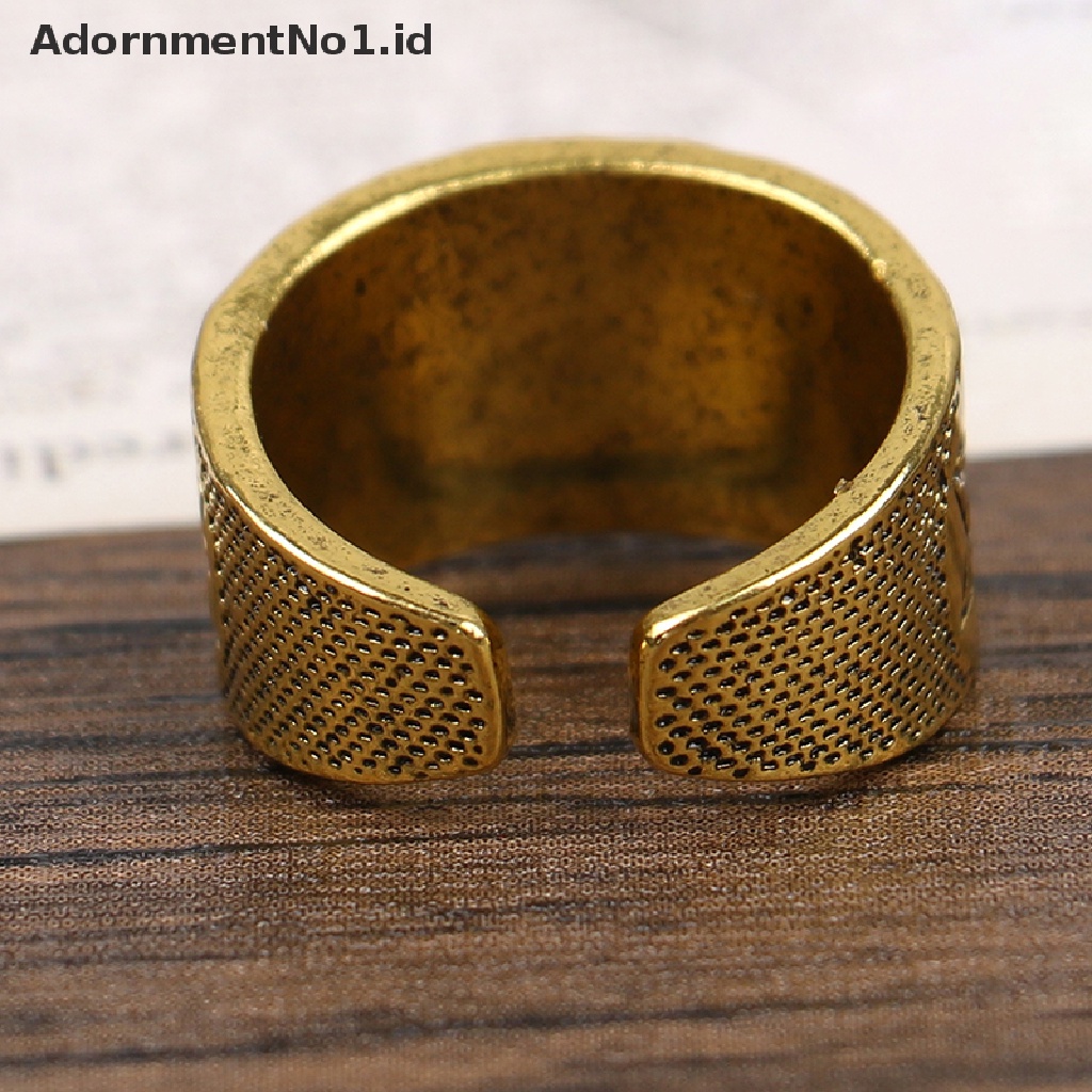 [AdornmentNo1] Vintage Enam Menunjuk Bintang Solomon Cincin Warrior Malaikat Agung Metatron Jimat Totem Adjustable Ring Jimat Perhiasan Punk Alloy Jari Cincin Hadiah [ID]