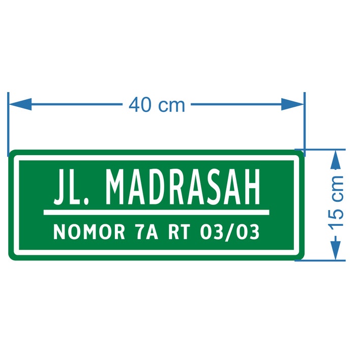 

Papan Jalan Rambu Papan Nama Jalan 40Cm X 15Cm - Plat Alumunium Sticker Reflective