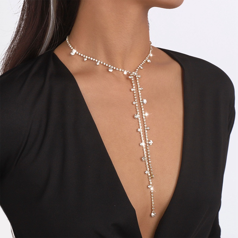 Mewah Zirkon Liontin Choker Perhiasan Rantai Klavikula Untuk Wanita Korea Fashion Perhiasan Kristal Kalung