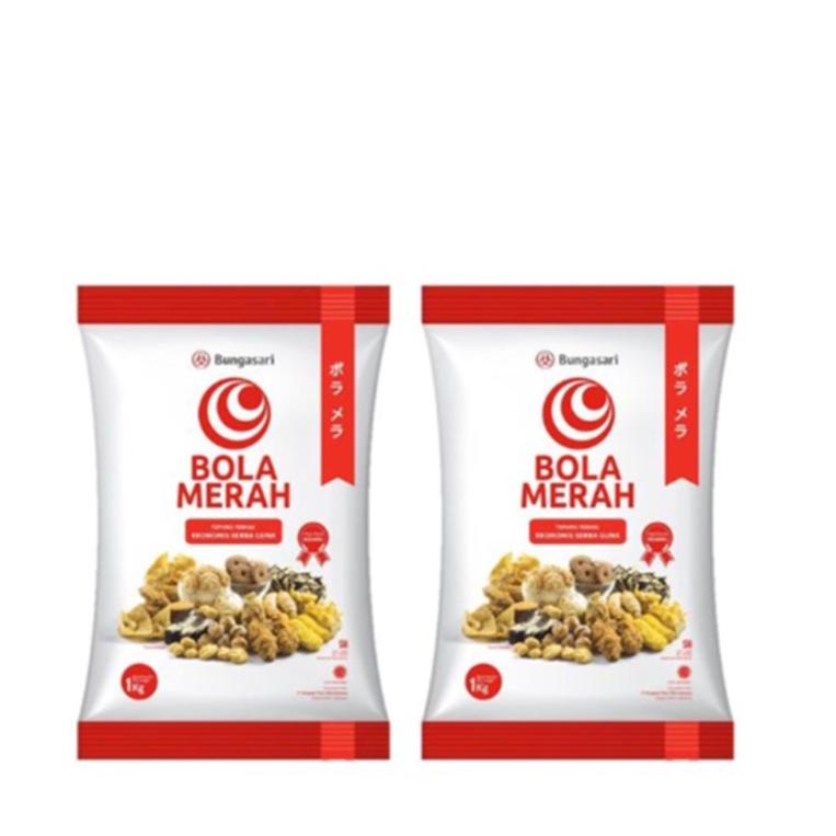 

Kirim sekarang Bungasari Bola Merah Tepung Terigu Serbaguna 1kgx2 75