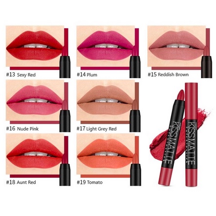 DNM Pensil Lipstik Matte Clay Lipstick Pencil Tahan Lama Long Lasting Rotate