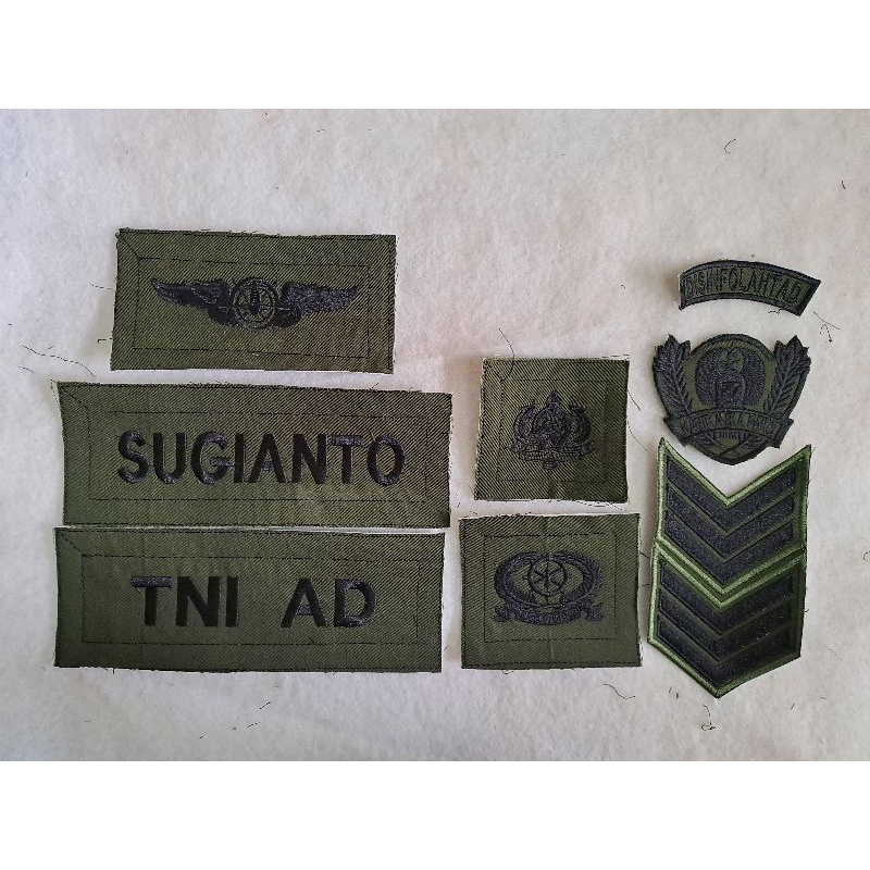 atribut pdl tni AD/AU/AL bordir komputer tidak diperkeras/biasa