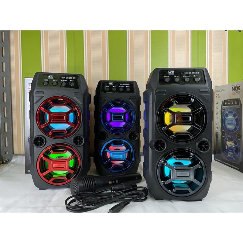 SUPER MURAH (NEW) SPEAKER NX-2S388 WIRELLESS+ MIC SUARA DI JAMIN MANTAP