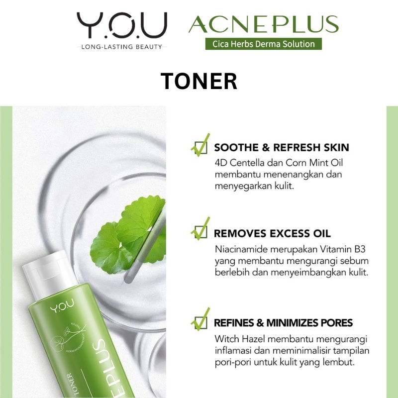 YOU Acne Plus Treatment / Perawatan Wajah Berjerawat AcnePlus Facial Wash | Toner | Serum | Moisturizer | Spot Care