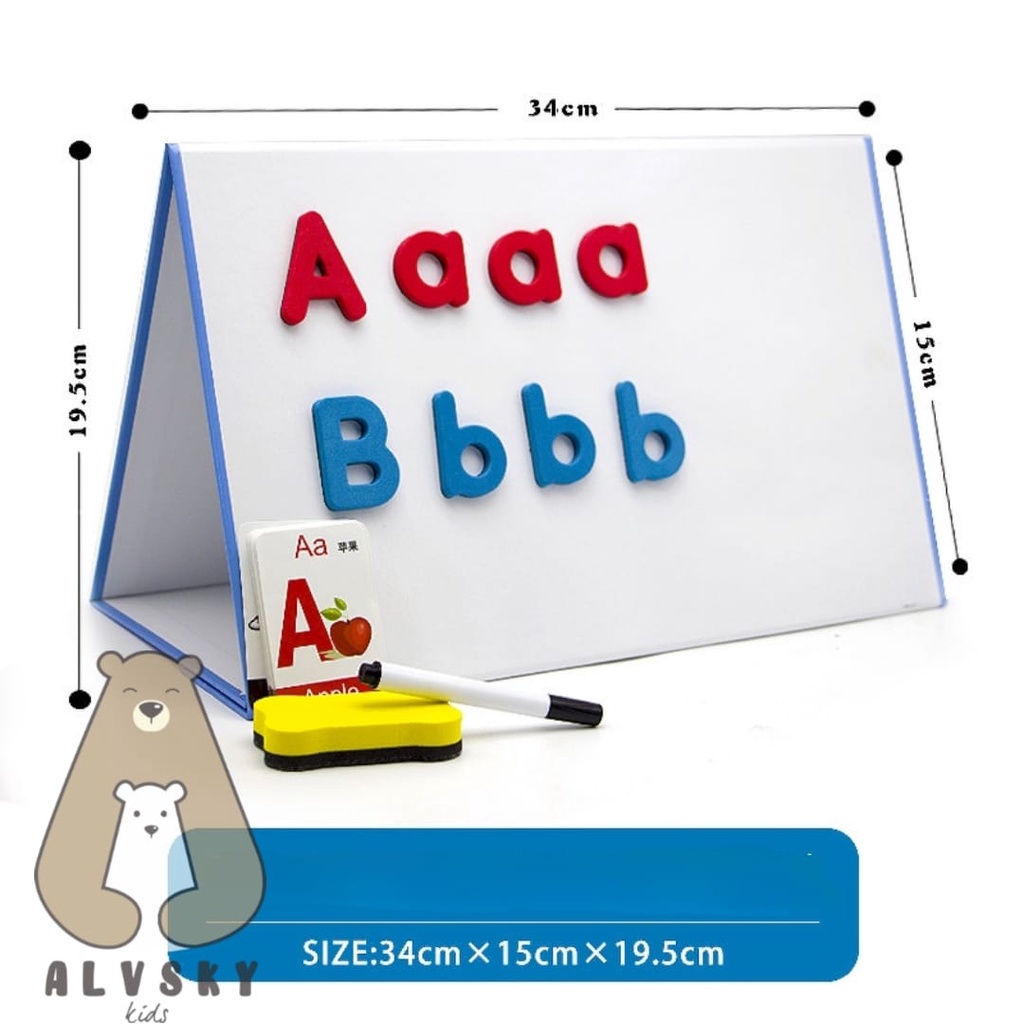 

PAPAN TULIS ANAK DUA SISI / WHITEBOARD TWO SIDE WIPE CLEAN WRITING BOARD