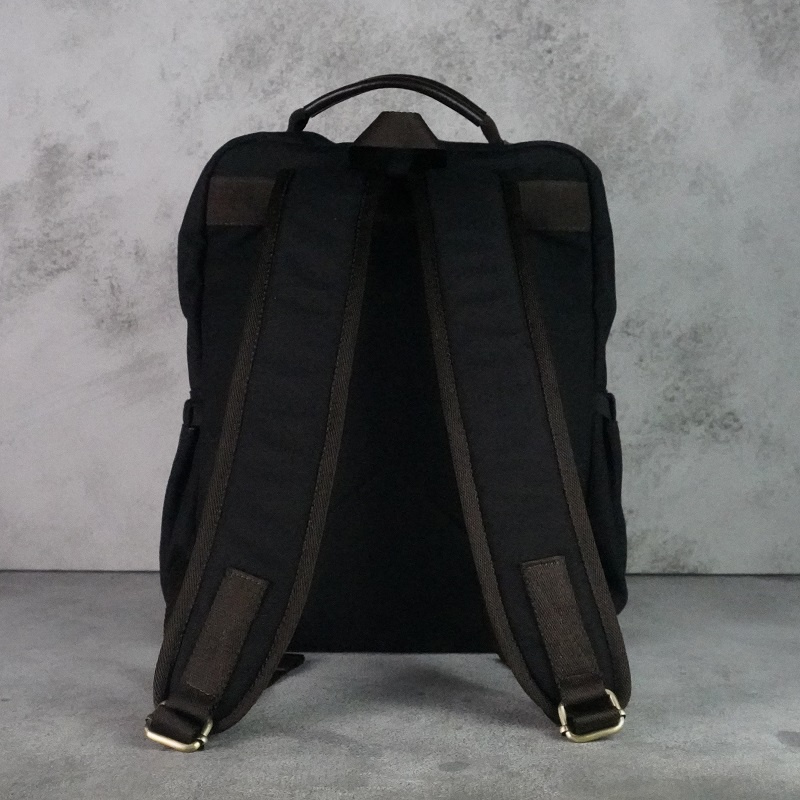 [PREMIUM] Backpack Tas Ransel Kerja Kantor Kuliah Laptop 14&quot; Kanvas Kulit Sapi Asli Eastmovin Denver Black dan Navy