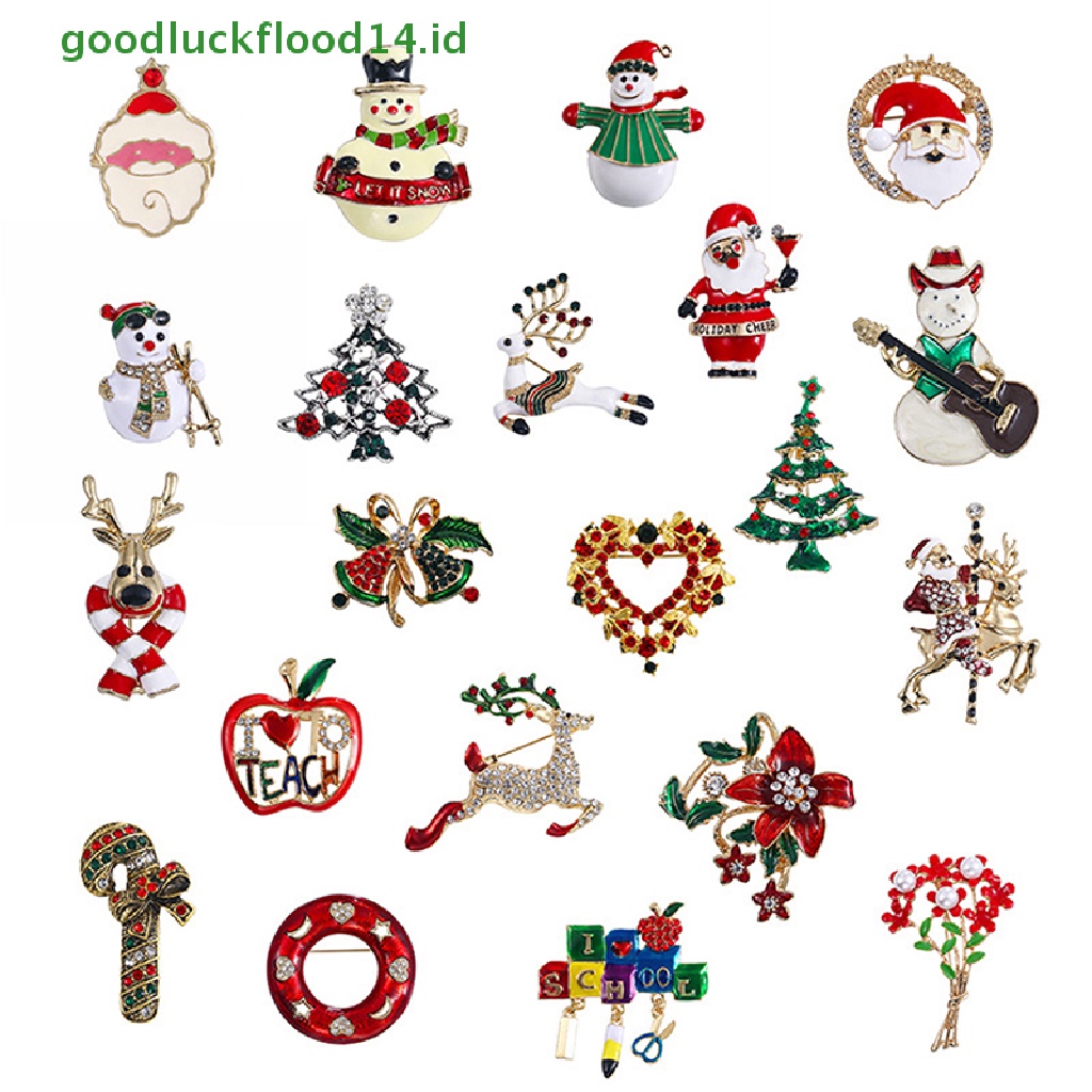 [GOOGFOUR] Tahun Baru Bros Pin Natal Elemen Pin Snowman Pohon Natal Perhiasan Pin Natal Kartun Bros Fashion Perhiasan Hadiah [TOP]