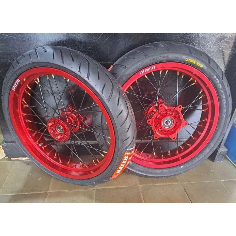 BANSET SUPERMOTO CRF 150 L PAKET EXPEDITION RING VELG 17
