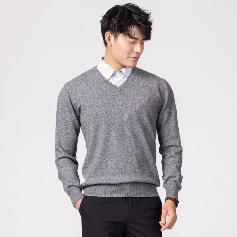 SN - Sweater Rajut Cotton V-Neck Basic Korean style