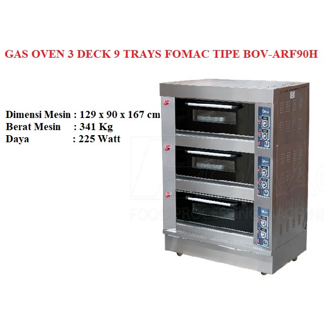 Jual Gas Oven Deck Trays Fomac Tipe Bov Arf H Bov Arf H