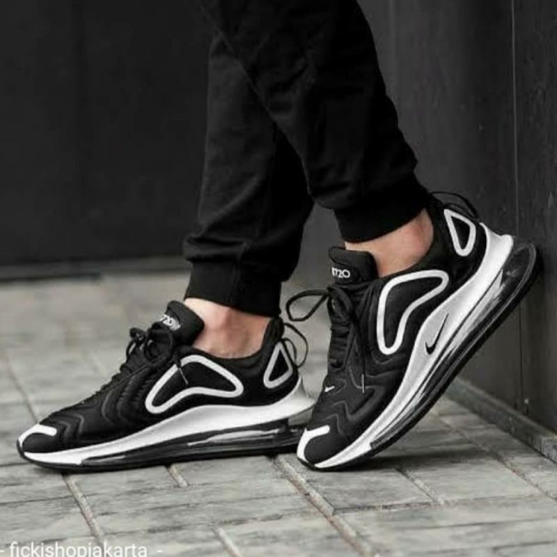 SEPATU N***KE A***R MAX 720 BLACK WHITE