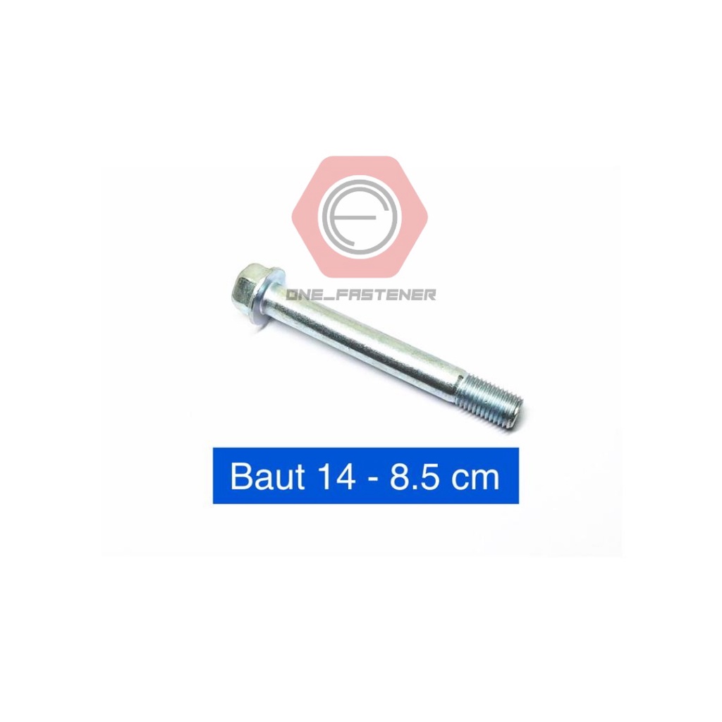 Baut Flange Bolt M10x85 Putih Kunci 14 topi swing arm monoshock 8.5cm