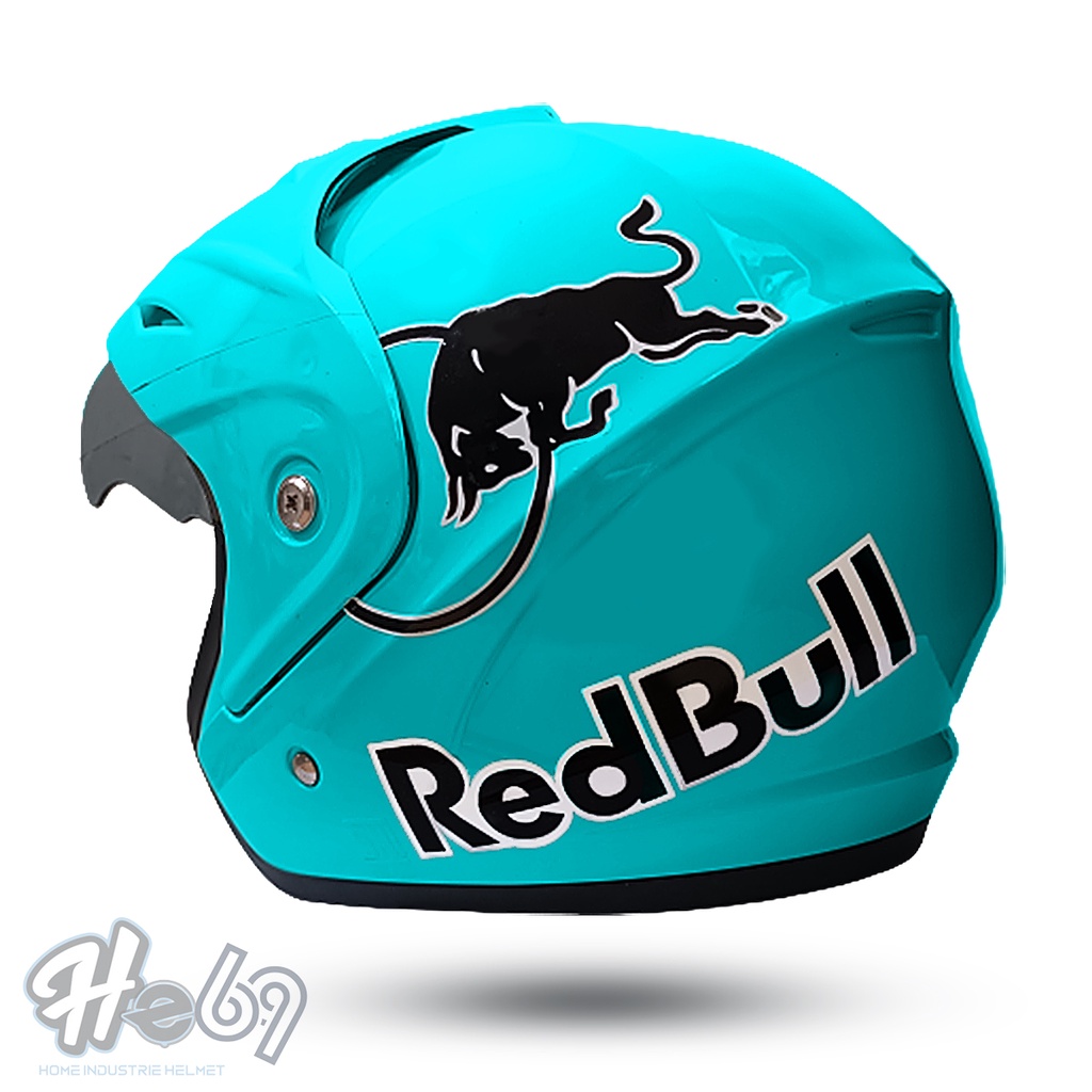 Helm Half Face JP 5 Red Bull / Helm Dewasa Untuk Pria Dan Wanita Dewasa COD