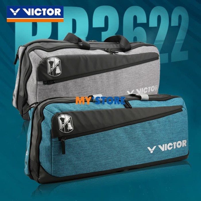 Kar 2020 Tas Badminton Victor Br 3622 Kotak Abu Tosca Resleting Sepatu