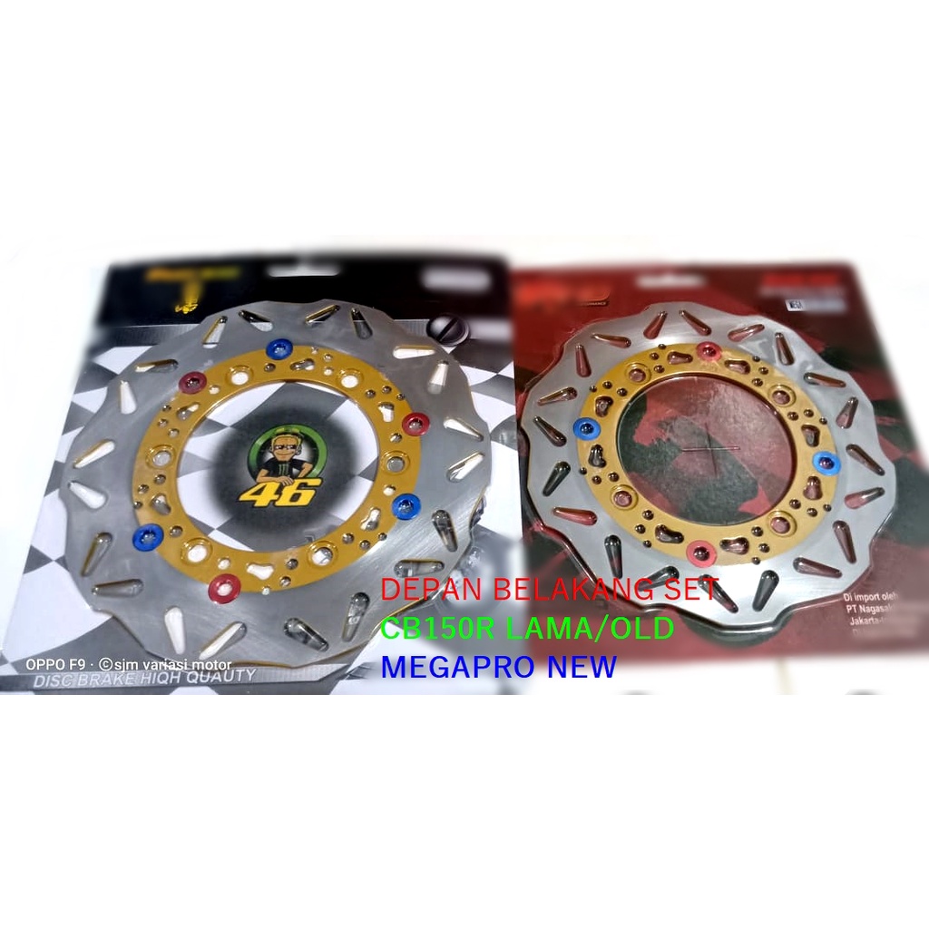 PIRINGAN SET CBR 150R-CB150R-MEGAPRO NEW-CBR 150 LOKAL-CBR CBU THAILAND-CB150R NEW-CB150R OLD-NEW MEGAPRO CBR NEW FACELIFT DISC BRAKE SET REAR FRONT CBR 150 CB150R MEGAPRO NEW