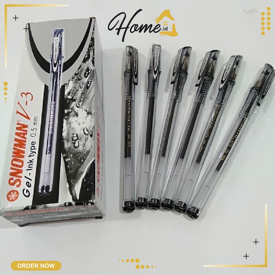 

Snowman Pulpen V3 V-3 Black Gel Pen Ballpoint Hitam 0.5mm Murah Berkualitas