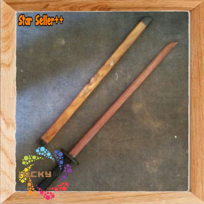 mainan pedang jayu plus sarung( katana bokken sword)