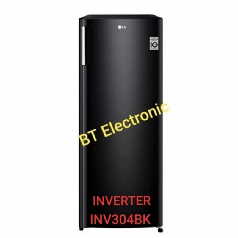 Kulkas Freezer LG GN-INV304 BK / INV304 SL Lemari Pembeku Es Batu 1 Pintu 6 Rak Smart Inverter