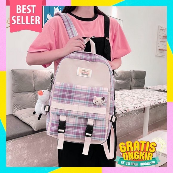 Tas Sekolah Aesthetic Tebal Original Import Kecil Hitam Terkini Anak Mini Sd Keren Ransel Perempuan 
