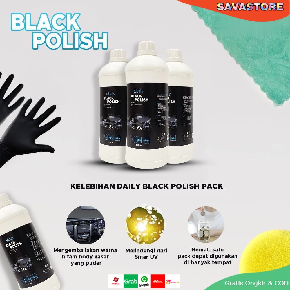 POLES BODY DASHBOARD KENDARAAN MOBIL DAN MOTOR PERMANEN DAILY BLACK POLISH