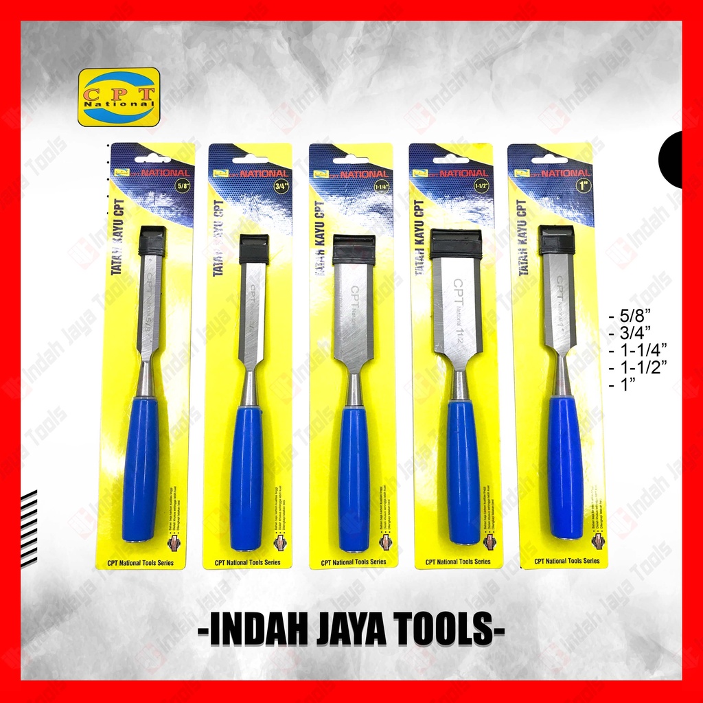 CPT NATIONAL Tatah Pahat Kayu 5/8 3/4 1-1/4 1-1/2 1 Inch - Wood Chisel