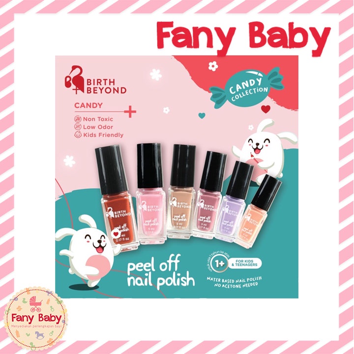 BIRTH BEYOND PEEL OFF NAIL POLISH CANDY @5ML X 6PCS