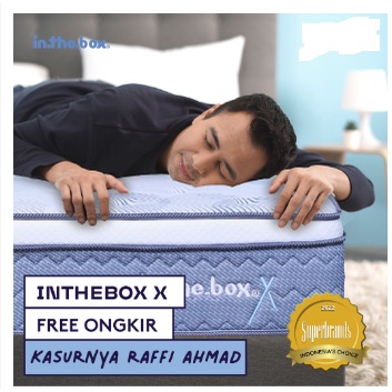 KASUR INTHEBOX  X Spring Bed INTHEBOX (Plush Top) 18Ukuran 100 x 200, 120 x 200, 60 x 200, 180 x 200