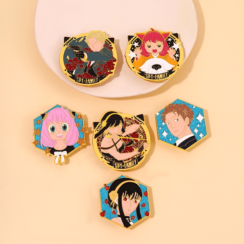 Riman SPY X FAMILY Bros Twilight Arnia Karakter Badge Hadiah Untuk Teman Aksesoris Pakaian Perhiasan