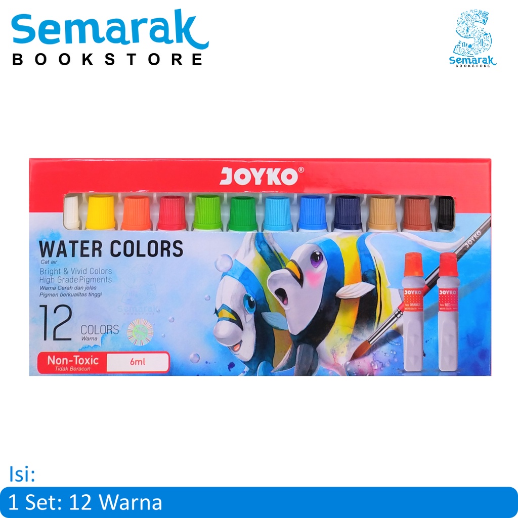 

Joyko Water Colors Cat Air Non-Toxic 6 ml - Set 12 Warna
