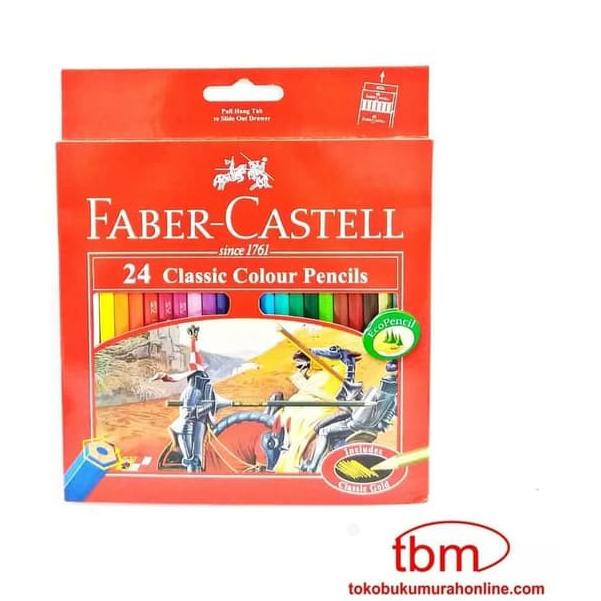 

✓ PENSIL WARNA 24 CLASSIC HT COLOUR PENCILS FABER-CASTLE 6 New