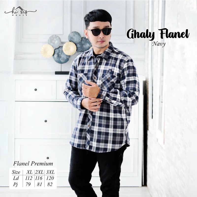 KEMEJA GHALY ZION BY HI SIS HOUSE | Kemeja Flanel Premium Lengan Panjang