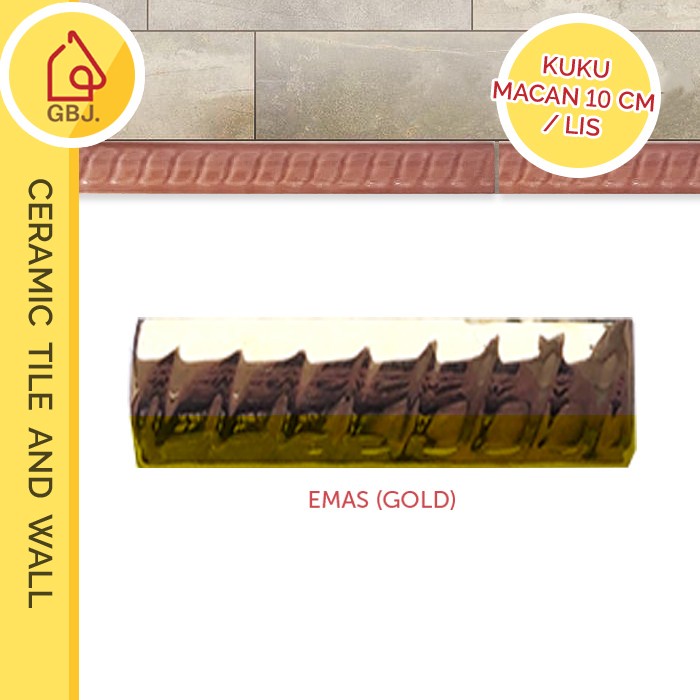 LIST KERAMIK ULIR GOLD MURAH 10 CM / KUKU MACAN KERAMIK EMAS / BON BON