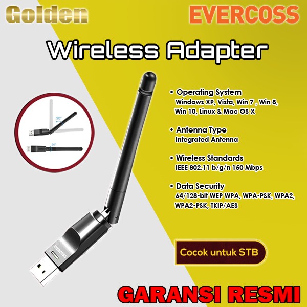 EVERCOSS WF-1 WF1 USB Wifi Dongle Wireless Adapter Resmi