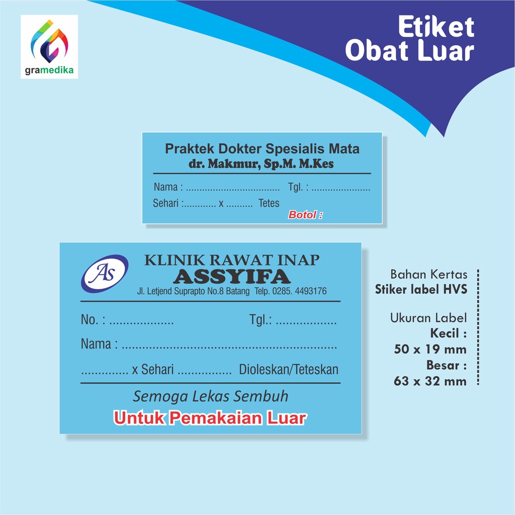 ETIKET OBAT LUAR/ETIKET OBAT SALEP/LABEL OBAT LUAR