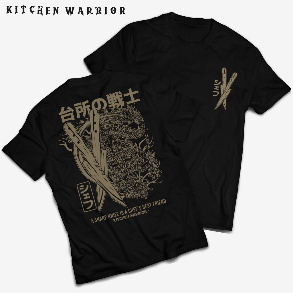 KITCHEN WARRIOR T-Shirt | Kaos Chef | " CHEF'S KNIFE "