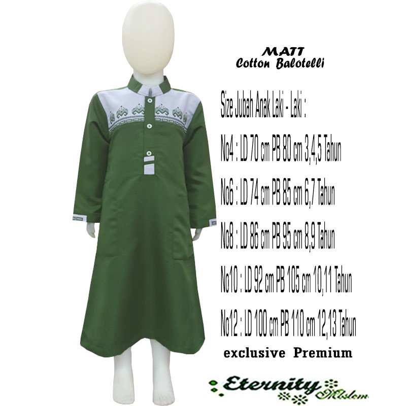 Jubah Anak Laki Laki Gamis Anak Laki Laki Eternity Umur 3-12Tahun COD