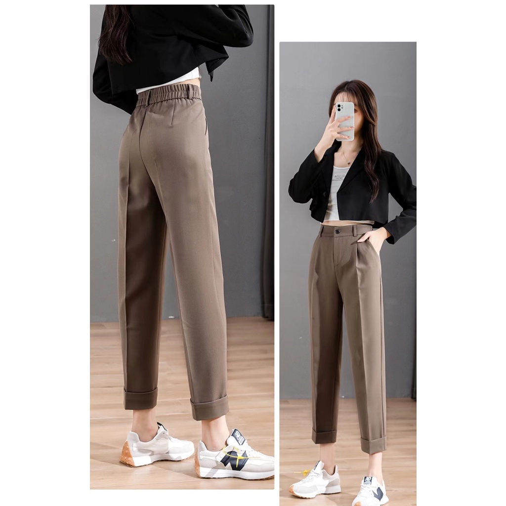 NEW!S-2XL Celana Kulot Wanita High Waist Loose Pants Cullote Kasual Celana Yang Dipotong