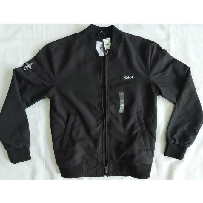 S-M-L-XL- JAKET BOMBER PRIA/NEVADA/HITAM-Jacket Woven Bomber Parasut