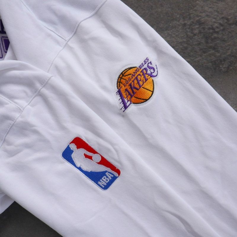 HOODIE JAKET SWEATER NBA x LAKERS PUTIH FULLTAG &amp; LABEL