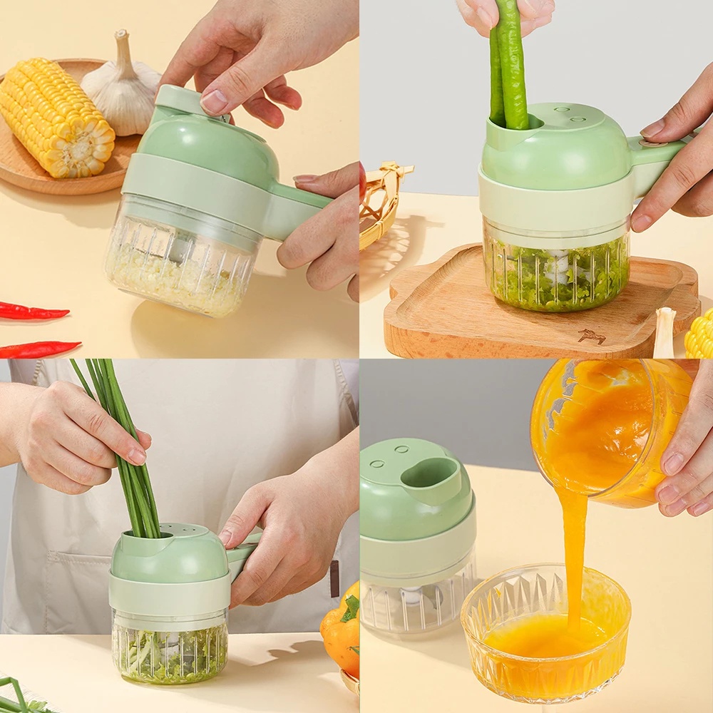 Magic Slicer Alat Pemotong Sayuran / Blender Sayur 2in1 Model Genggam / Daging Elektrik Genggam