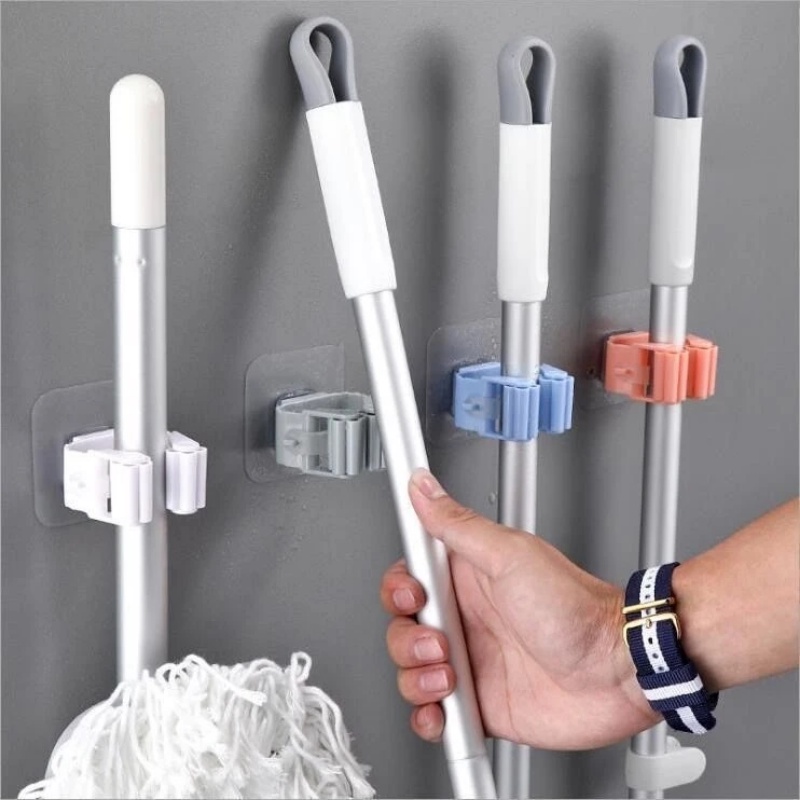 Gantungan Pipa Hisap Kamar Mandi Kait Tanpa Jejak Sikat Sapu Gantungan Kualitas Tinggi Rumah Rak Penyimpanan Dinding Mop Organizer Holder Waterproof Broom Hanger