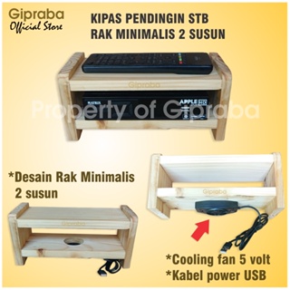 Kipas Pendingin STB Set Top Box Cooling Pad USB 5 volt dengan Rak Minimalis