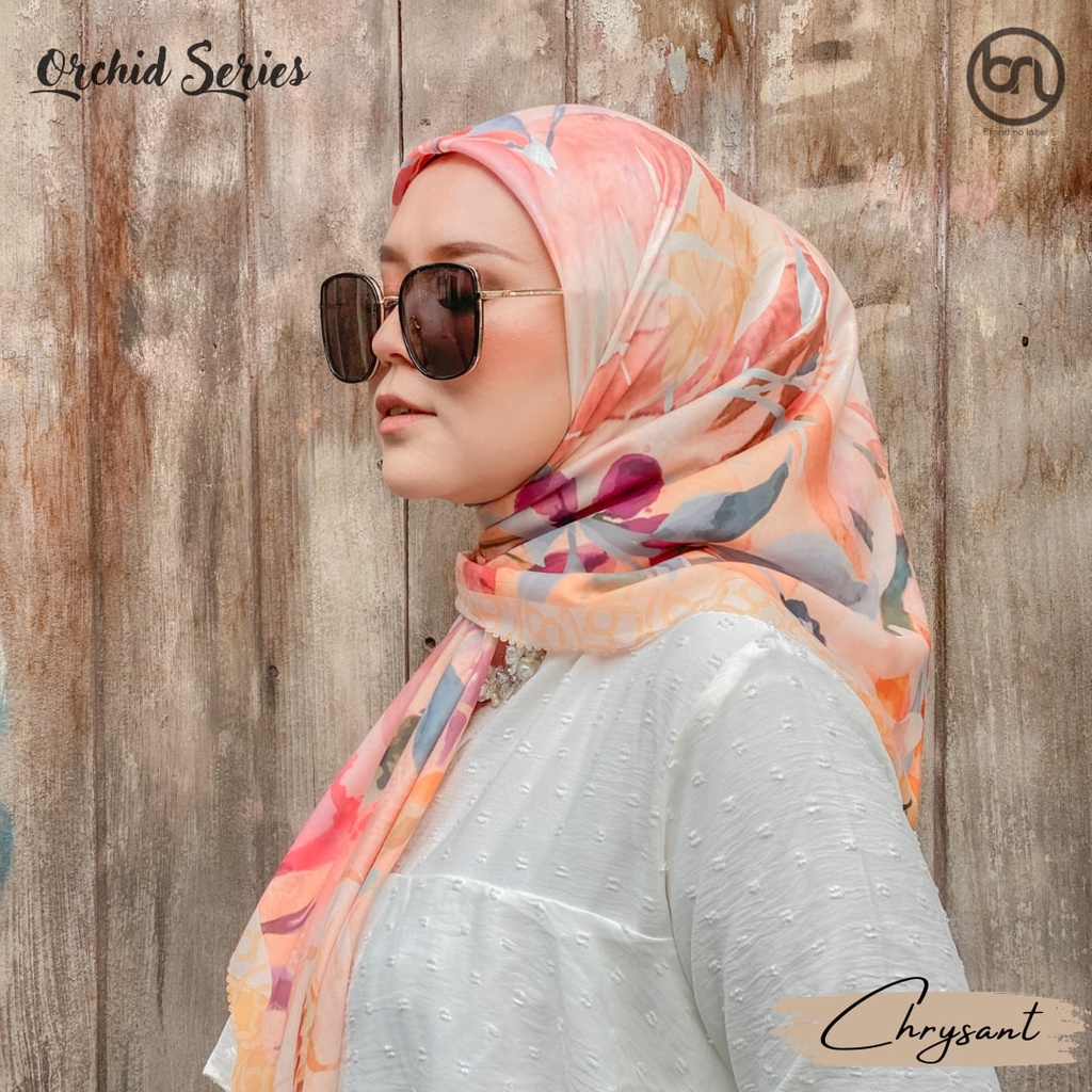 Hijab Voal Kekinian Premium Quality I Chrysant - Orchid Series I Hijab Brandnolabel Voal Premium I H