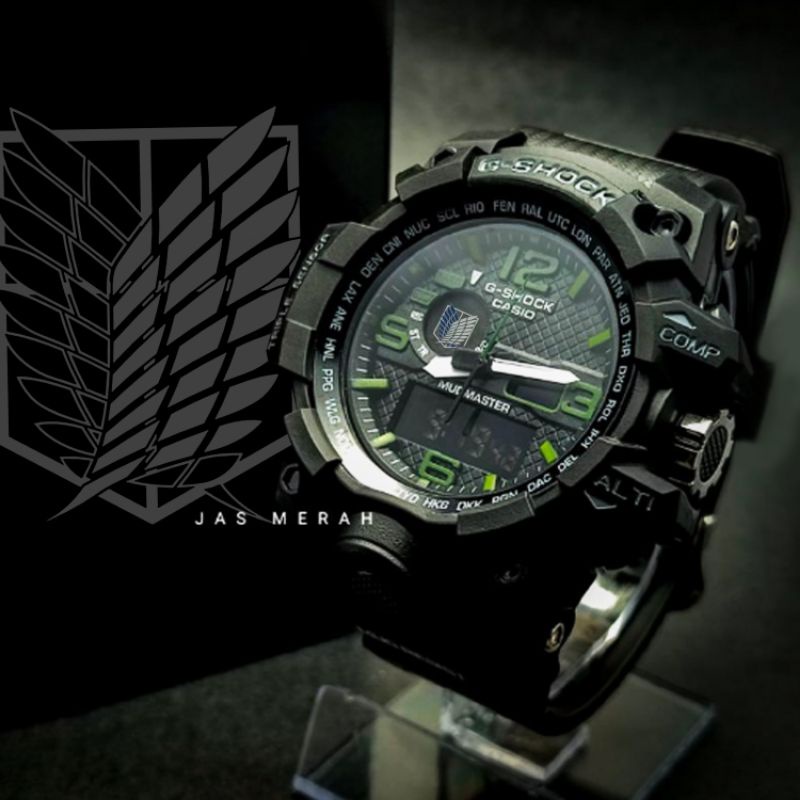 Jam Tangan Attack On Titan X G Shock GWG Army Include Box &amp; Bonus [Limited Edition]