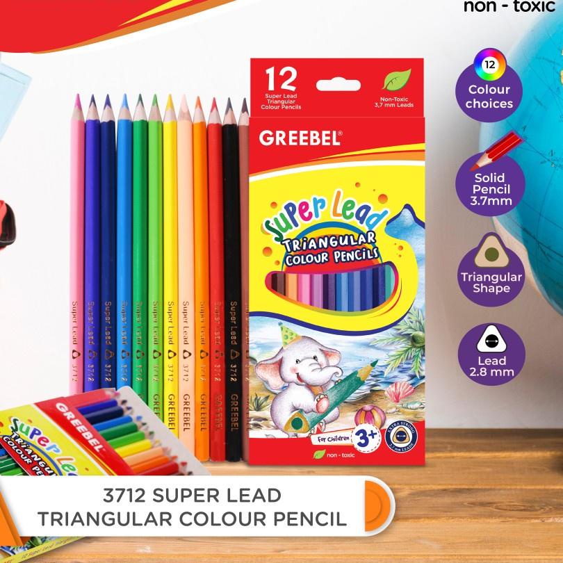 

✔ GREEBEL Pensil Warna anak 3712 SUPER LEAD (ISI 12) / Coloring Pencils Cerah tdk Berdebu aman non toxic Flash Sale!!