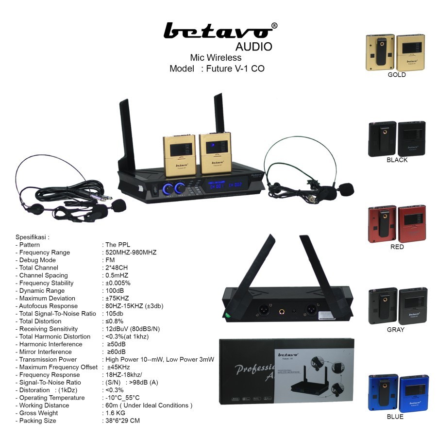 Mic Wireless Betavo Future V1 CO Clip On
