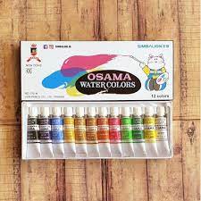 

Water Colors OSAMA Simbalion 12 Warna - Cat Air 12 Warna 110-N - Watercolors Tube Set